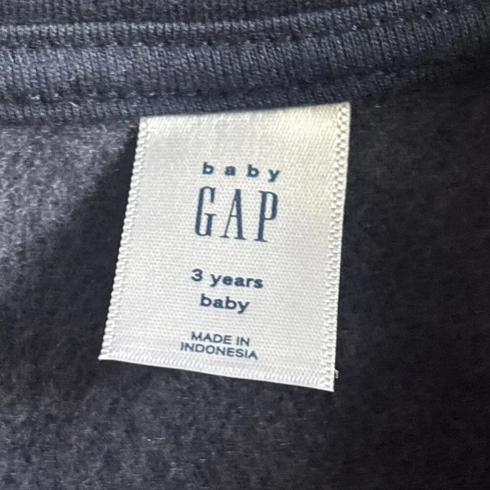 NWT Baby Gap Teddy Bear 1/4 Zip Blue Jacket Cotton Preppy Coastal Size 3T